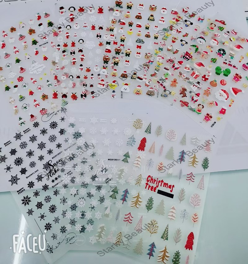 2021 5D Christmas nail sticker