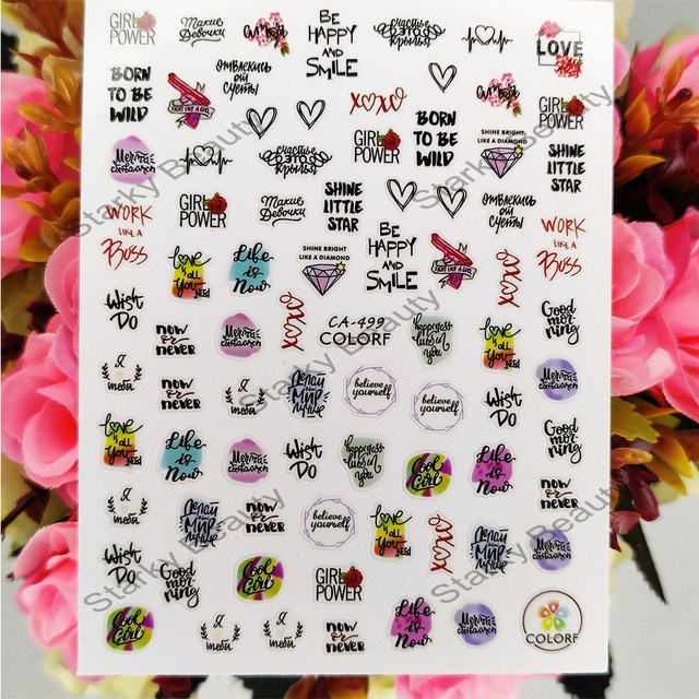 Nail 3D Sticker Flower Beauty Bloom Colorful Plant Pattern 3D Manicure Sticker