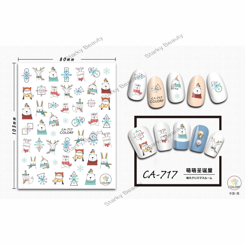 2022 Christmas halloween nail art stickers