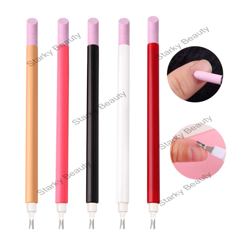 5pcs nail art stone brush with Cuticle  Removing Pusher