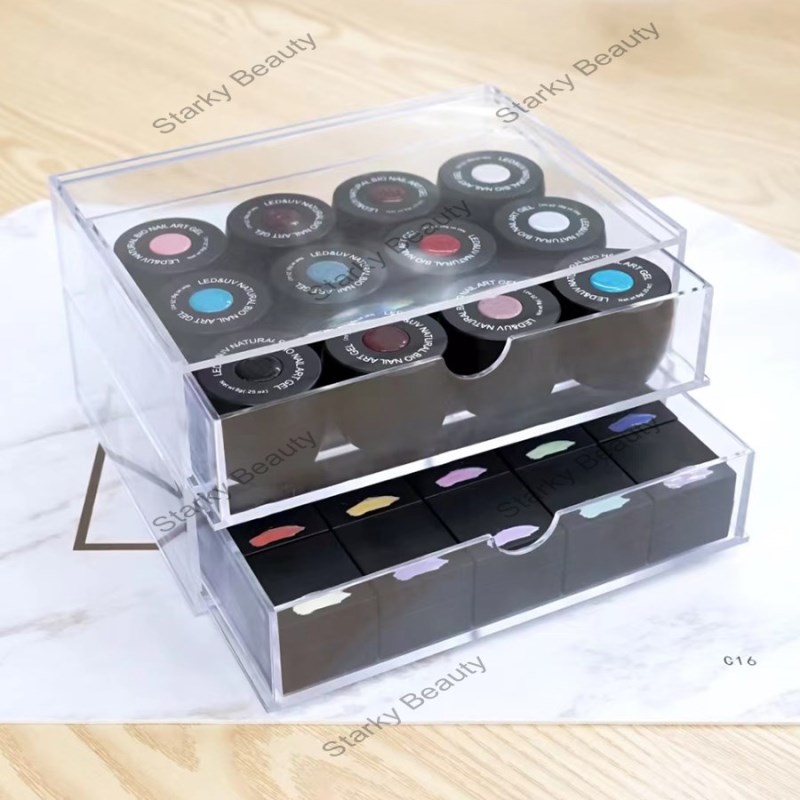 Double Layer Jewelry Storage Box Nail Tool Storage Box Desktop Storage Box