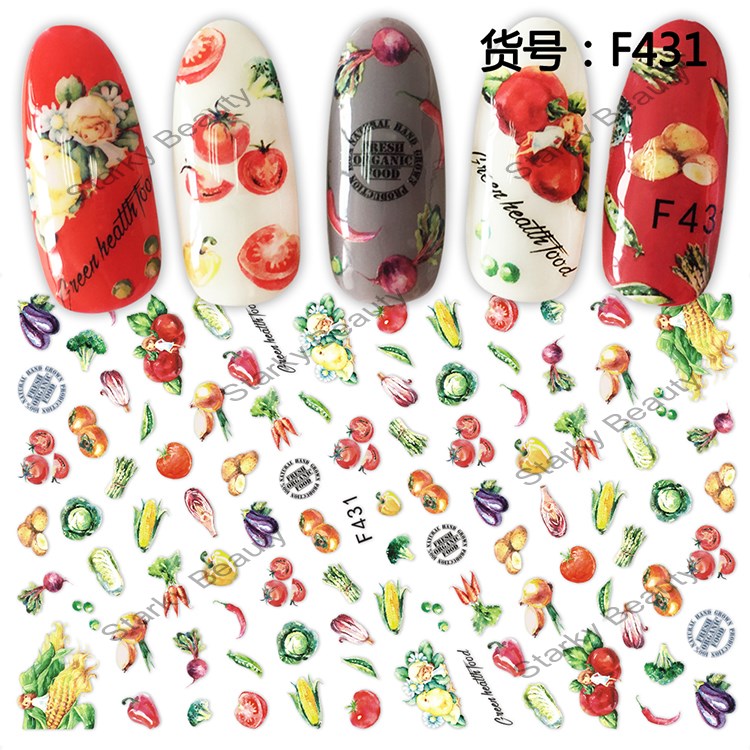 Fashion F series 3d nail sticker adhesive nail sticker