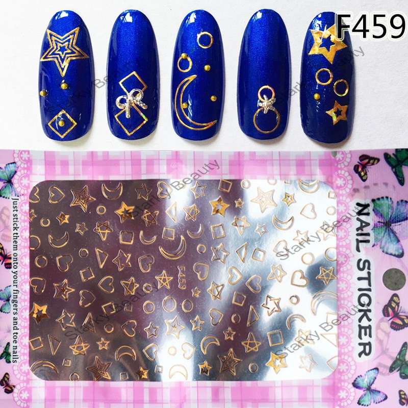 Gold /Silver/ White/Black  3D self-adhesive really fashion nail art sticker