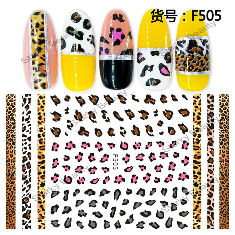 New custom popular fashion lady leopard print nail sticker