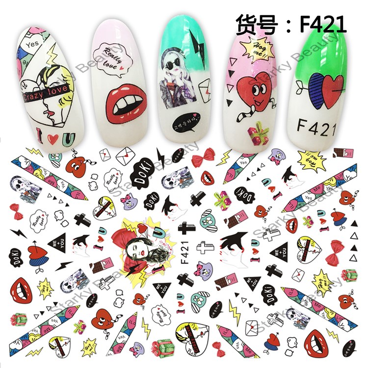 3D self-adhesive really fashion nail art sticker