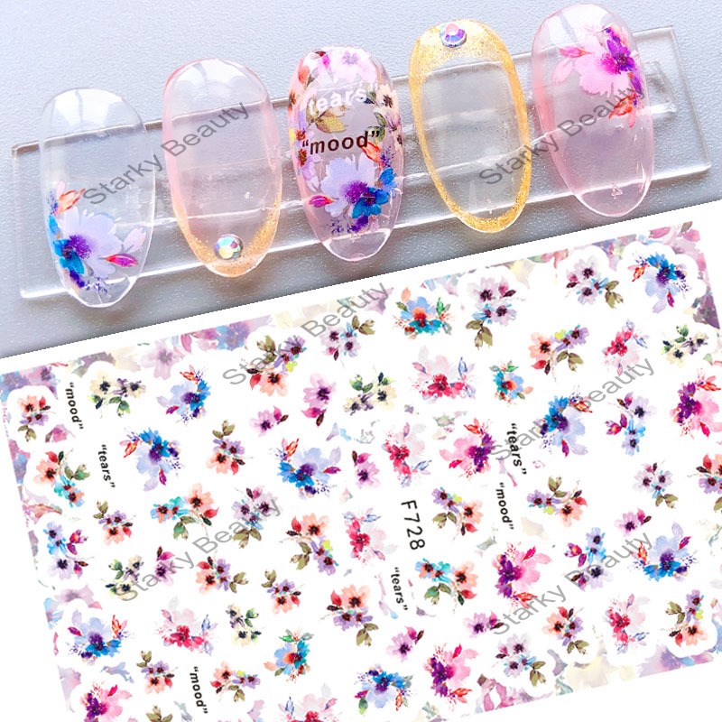 2021 flower color spring new nail stickers nail decals