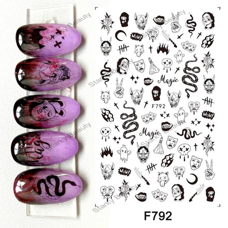 2022 ghost halloween 3d nail art sticker