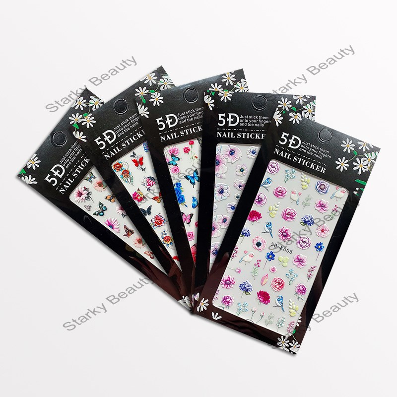 2020 5D butterfly flower nail art sticker