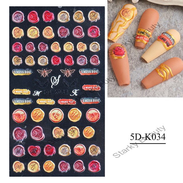 5D Embossed Nail Art Sticker