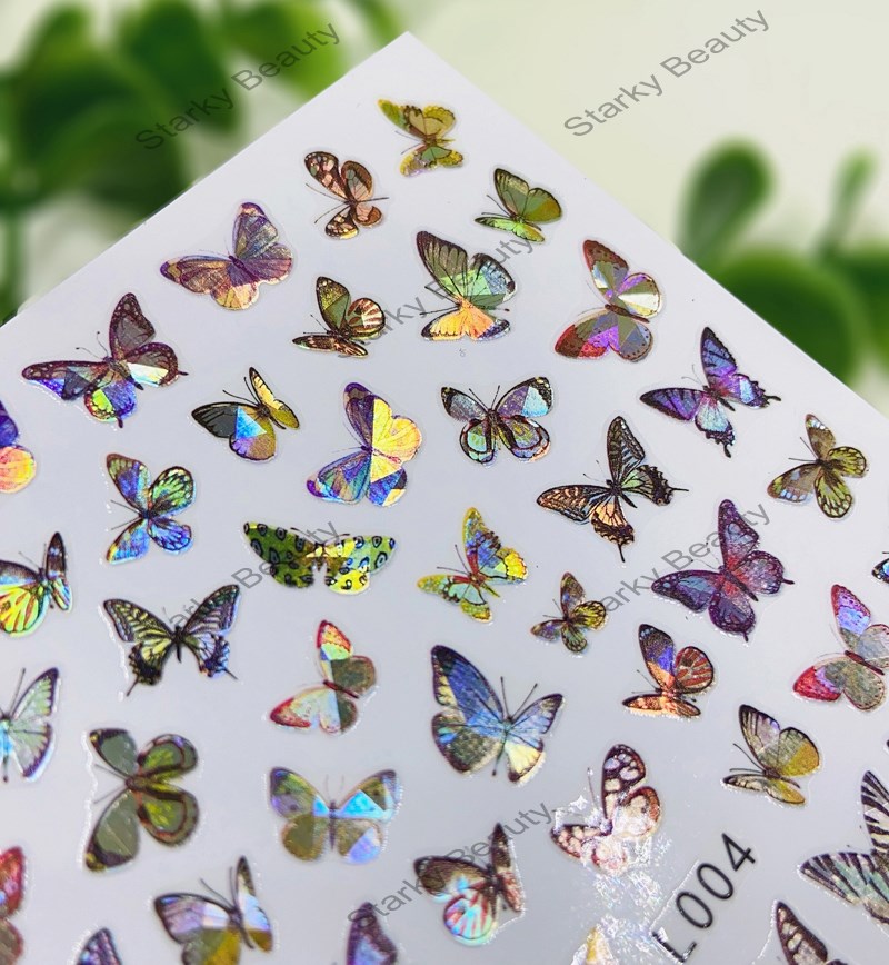 Laser butterfly nail art sticker