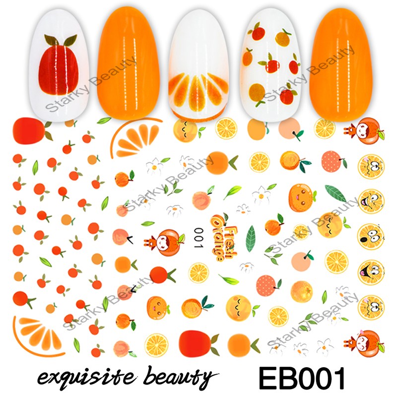 3D nail sticker summer fruit avocado nail sticker strawberry sticker