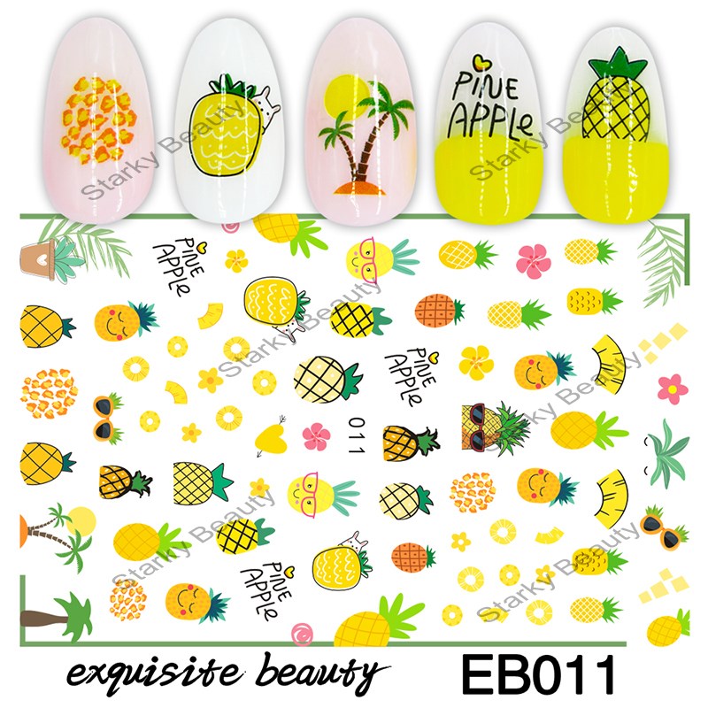 3D nail sticker summer fruit avocado nail sticker strawberry sticker