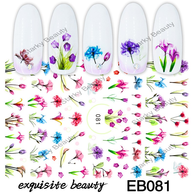 new spring and summer small peach blossom cherry flower nail stickers