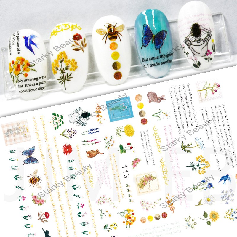 2022 New Arrival Flower Leaf 3d Nail Sticker