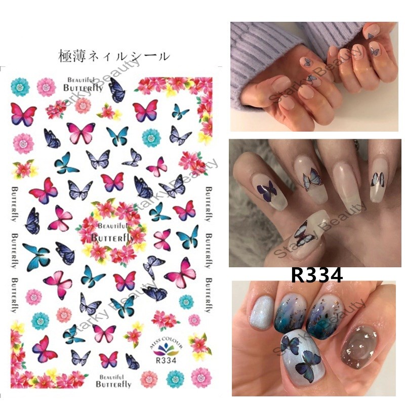 2022 butterfly 3D nail stickers