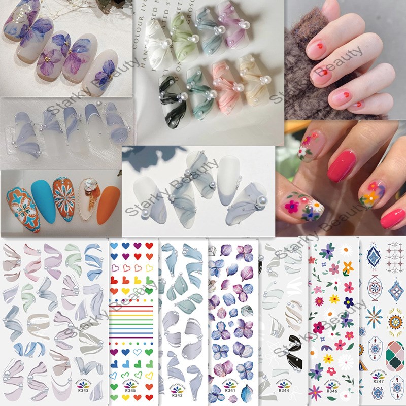 Ballet shoes ribbon nail stickers Moroccan baby girl heart nail stickers