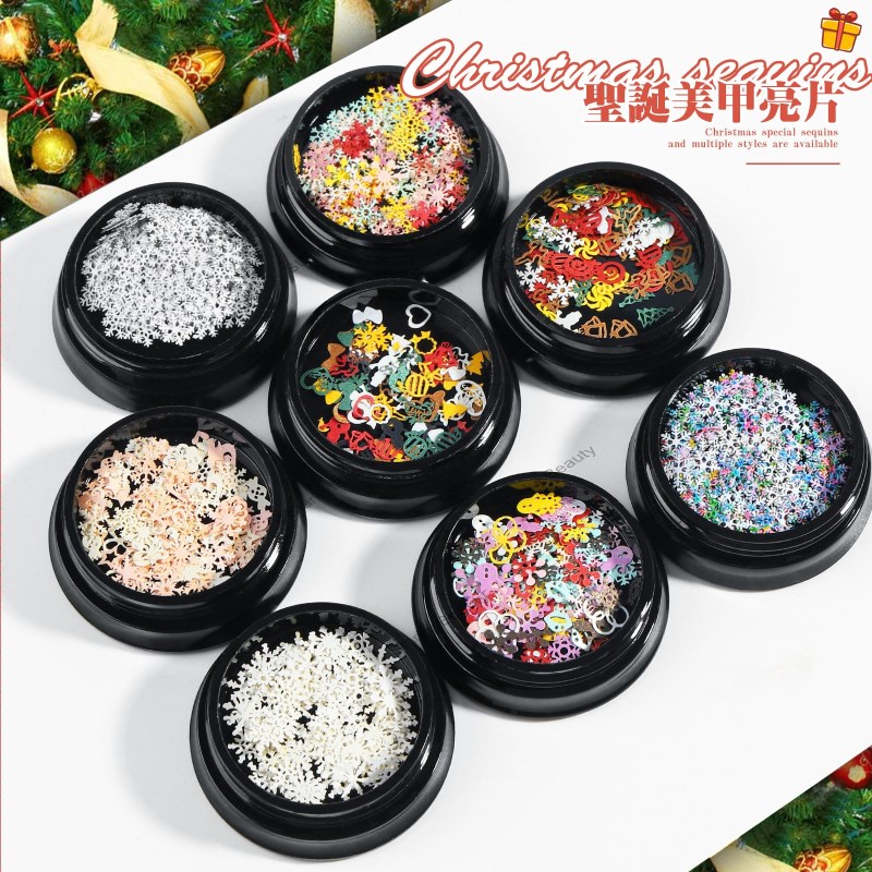 Nail Art Christmas Wood Pulp Computer Chip Snowflake Christmas Mixed Decorations