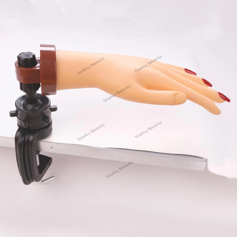 Manicure Practice Simulation Soft Hand Model with Fixed Desktop Stand Display