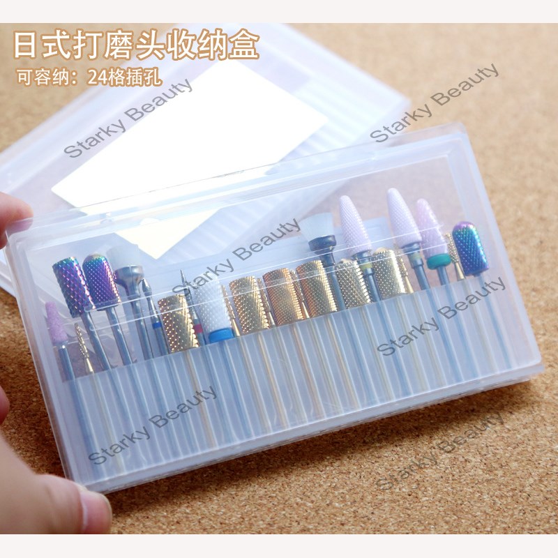 Nail Art 24-hole Polishing Head Storage Box