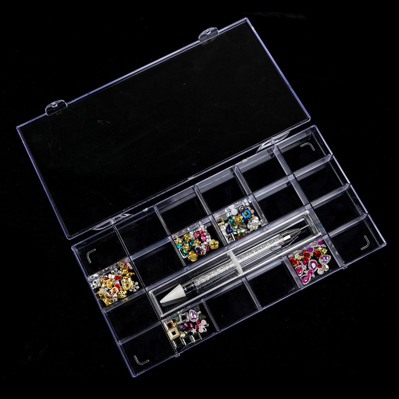 New 21grids nail decoration jewelry box