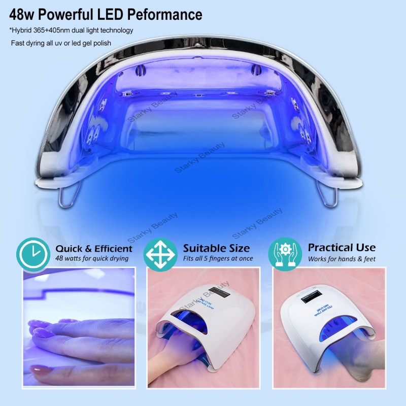 Gradient Color 48W Cordless UV LED Nail Lamp for Manicure Cordless Nail Dryer For Gel Curing Polish