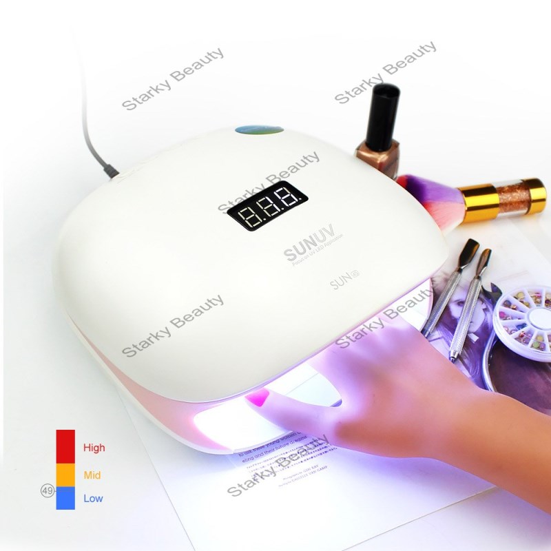 48w Pink UV LED Nail Dryer Lamp for Curing Finger Toe Nail Gel Polish Manicure Tool