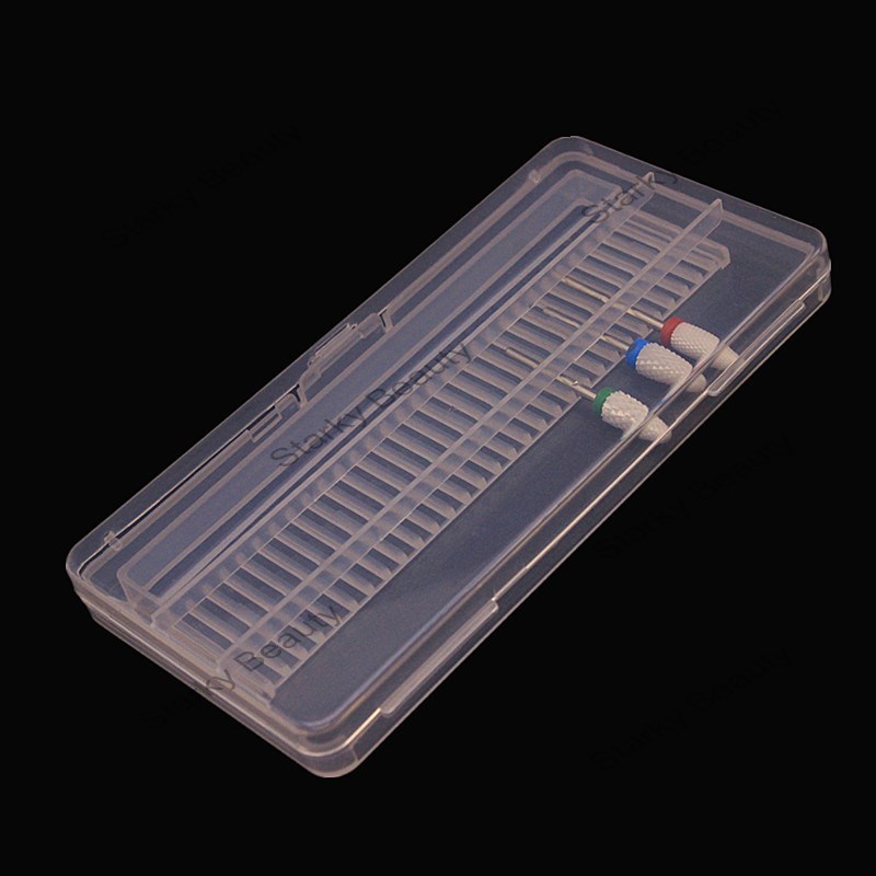 Nail Tool Supplies 30 Grid Polishing Head Storage Box Nail Polishing Machine Grinding Head Box