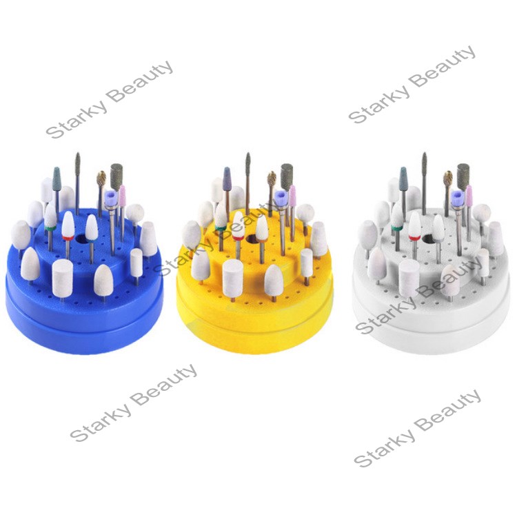 60 Holes Exhibitions Stand Display Nail Drill Holder Container Storage Box Manicure Nail Art Bit Too