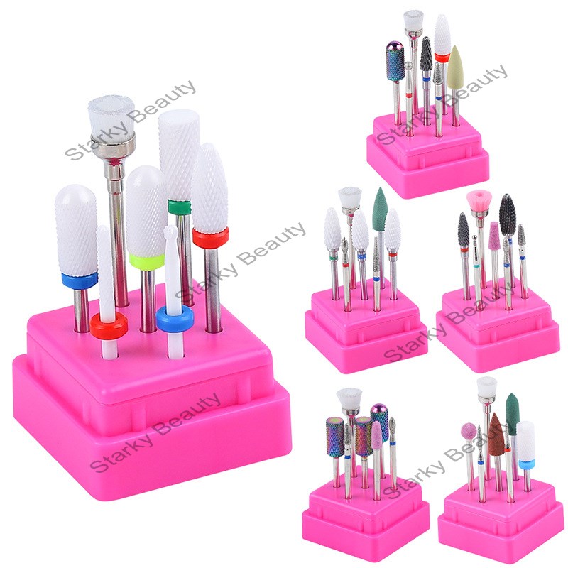 Nail Drill Bit Set with Box Milling Cutter Manicure Machine Accessories