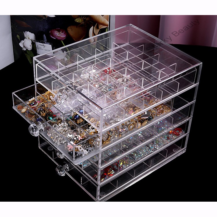 Nail jar storage box Nail Art Tool Display plastic Storage jar Case