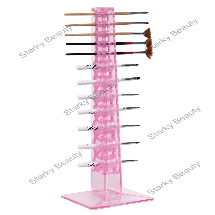 12 holes tower shape nail pen shelf