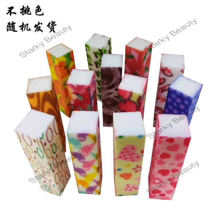 Printed flower Nail sand buffer