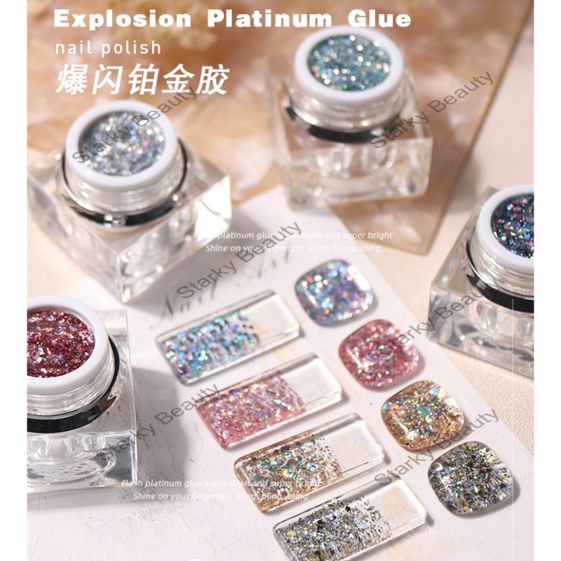 Explosion Platinum Gel Bright Nail Polish Gel UV Gel Glitter Gel