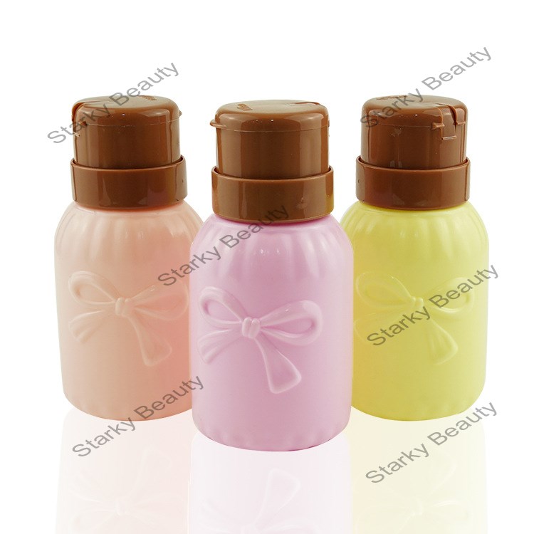 Empty Plastic Pump Dispenser Bottle Nail Polish Remover Cleaner Liquid Alcohol Remover Cleaner Bottl