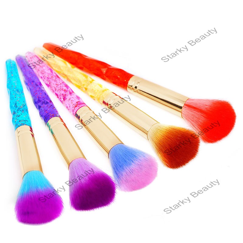 Colorful Nail Dust Brushes Acrylic&UV Nail Gel Powder Nail Art Dust Remover Brush