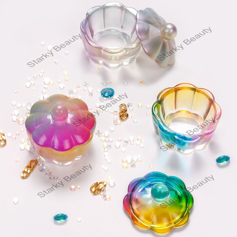 Petal-shaped crystal cup Symphony jade color crystal cup color cup