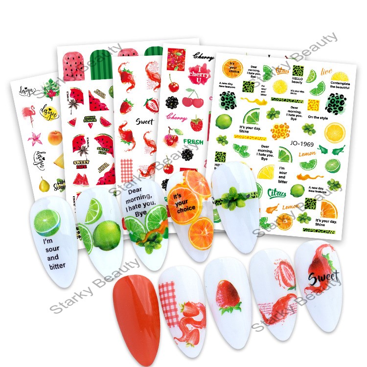 Fruit Series Nail Sticker Lemon Pineapple Watermelon Banana Strawberry Nail Sticker