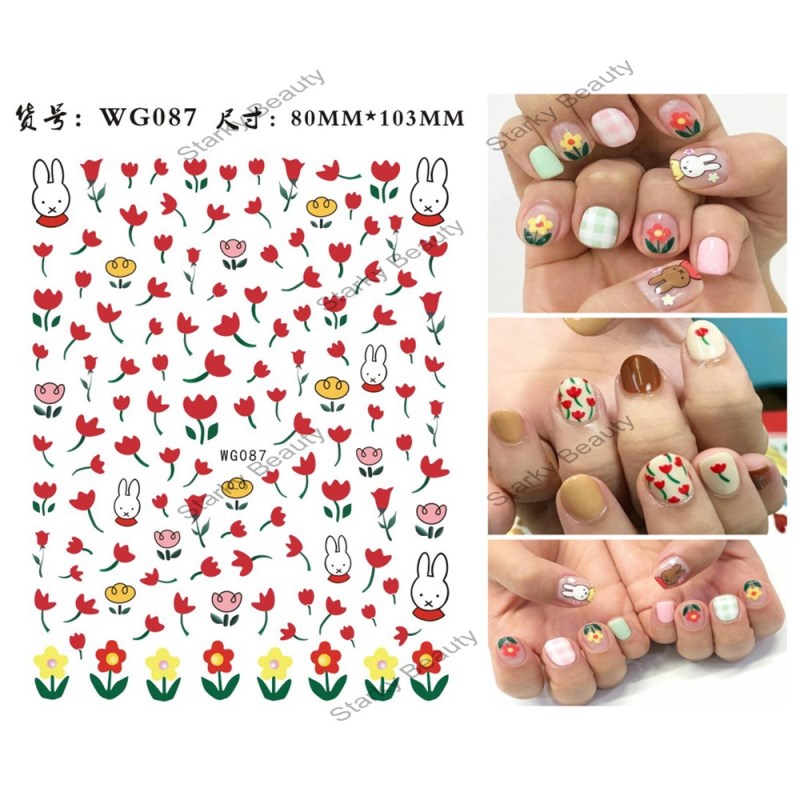 Peach Watermelon Sunflower Corn Nail Stickers