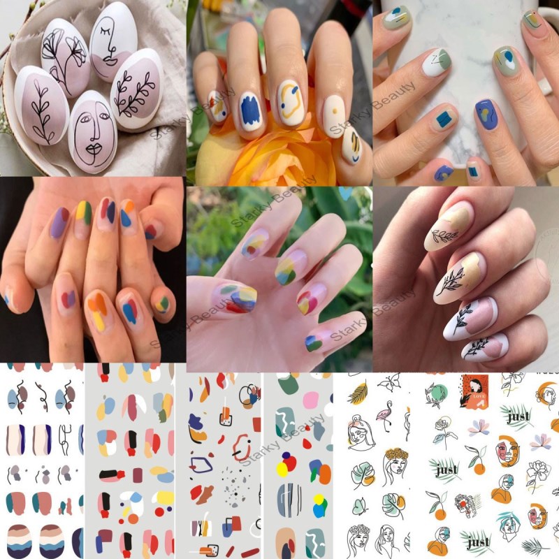 Summer Nail Art Decals Cross Border Graffiti Adhesive Summer Nail Art Decals