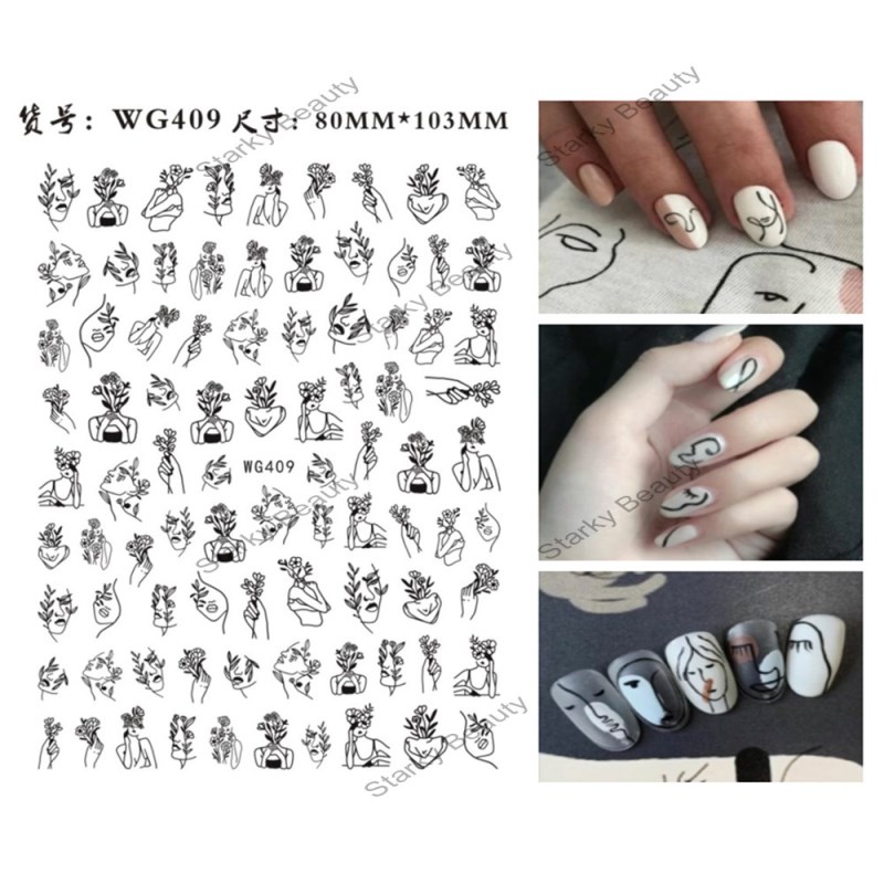 Spring nail stickers New colorful flower spring nail stickers