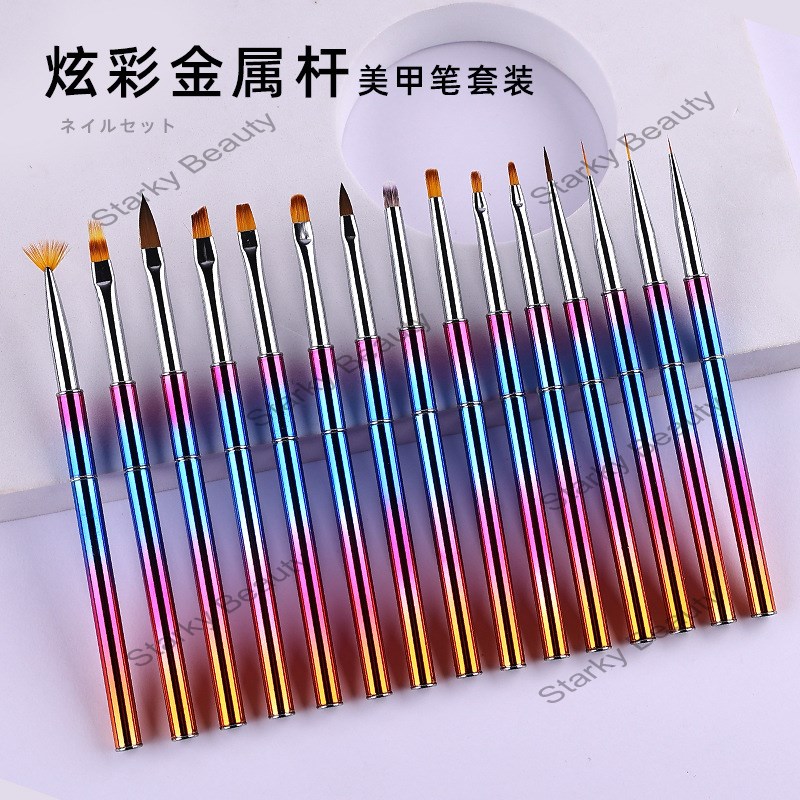 Colorful metal nail painting brush nail tool painting flower pull line pen