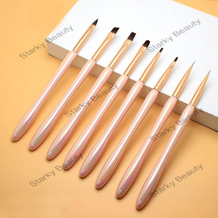 new nude powder small waist pen manicure pen line gel carved plaid pen