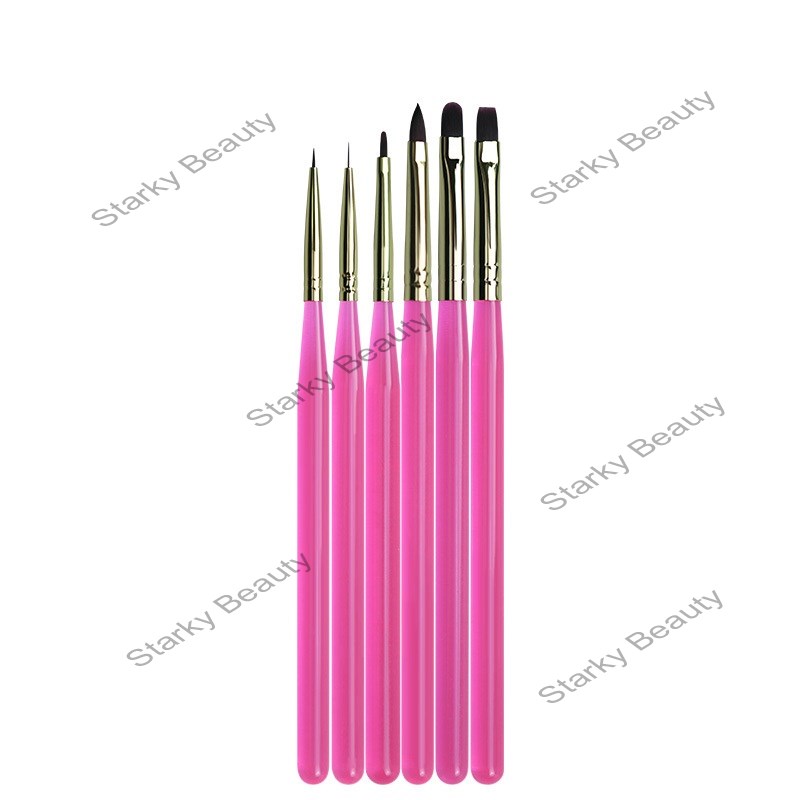 Acrylic Nail Art Brush Set of 6 Paint Pens