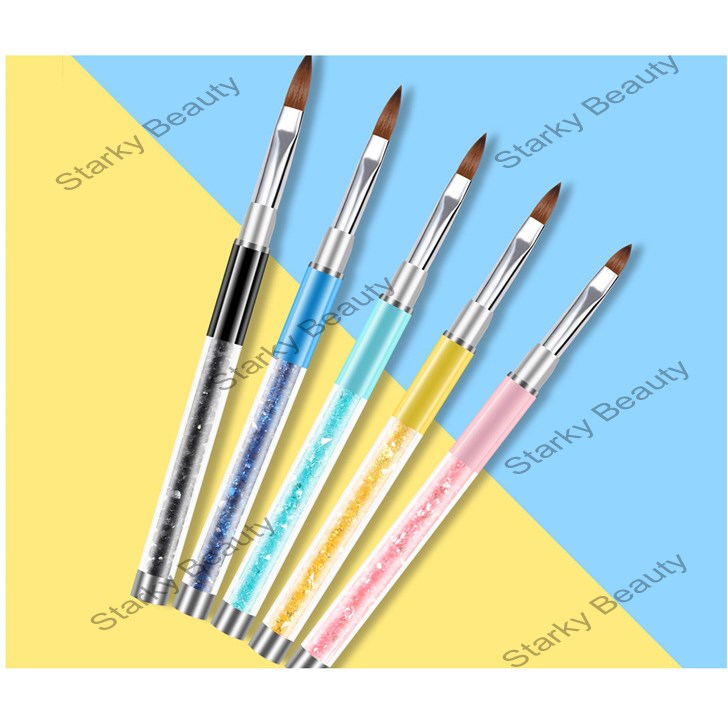 5pcs metal nail crystal pen with diamonds nail art crystal Brush set