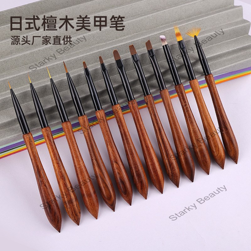 Rosewood Walnut Sandalwood Nail Pen Nail Pen Nail Brush