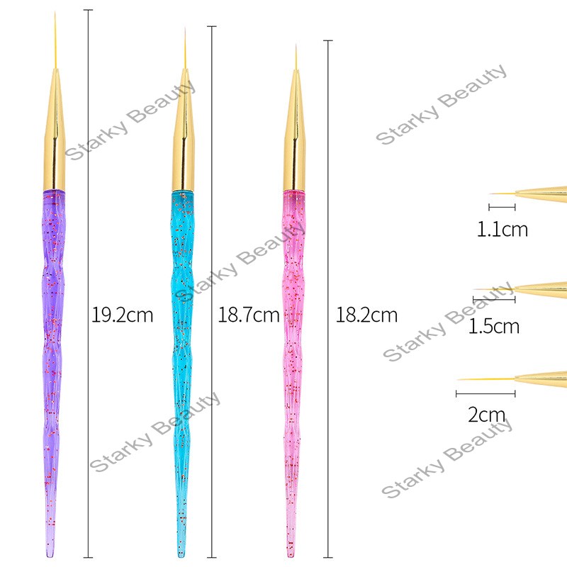 3PCS Nail tool drawing line pen