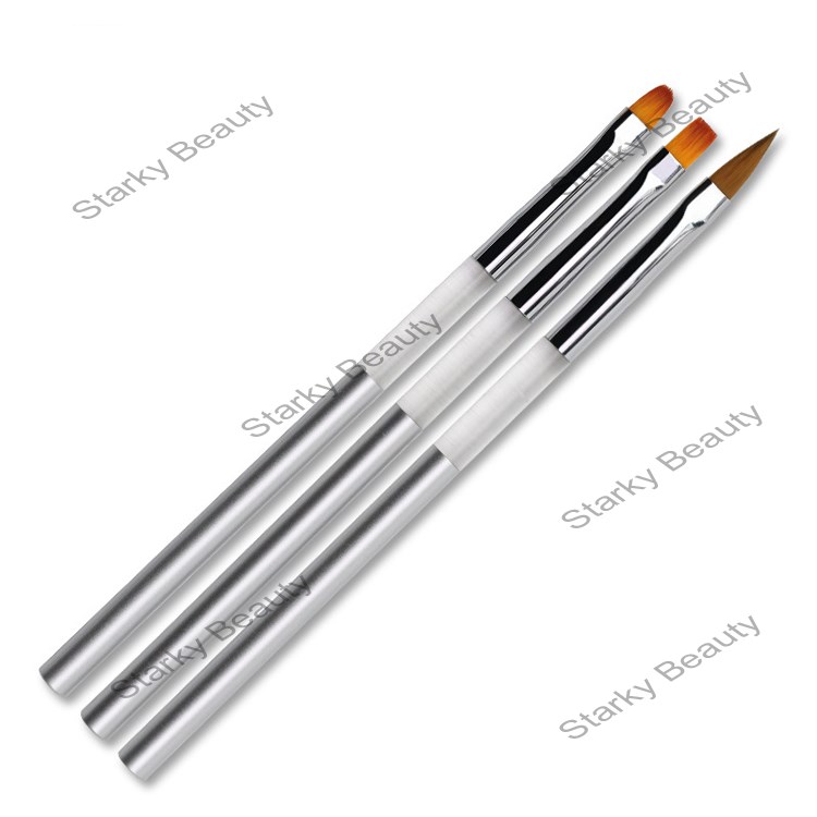 Acrylic Metal Rod Nail Brush Tool Crystal Carving Pen Round Phototherapy Gel Pen