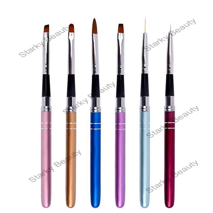 Metal Handle Nylon Hair Art Design Brush Nail Product