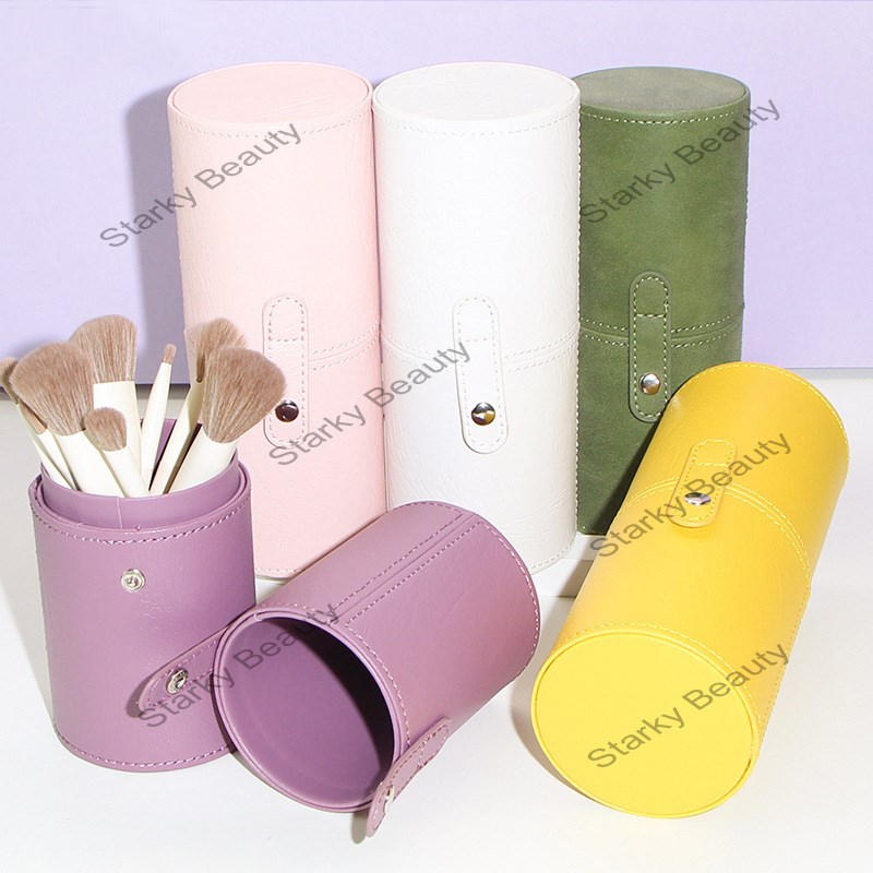 Portable makeup brush holder