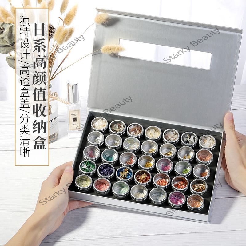 nail aluminum cans Open window transparent aluminum box ins independent nail jewelry storage box